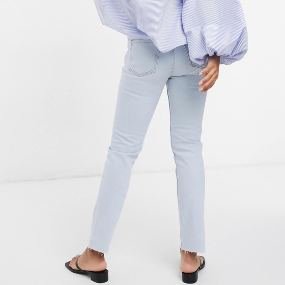 New ASOS Design Raw Hem Skinny Jeans Vintage Light Wash Stretch Denim Size 28 - Picture 4 of 16